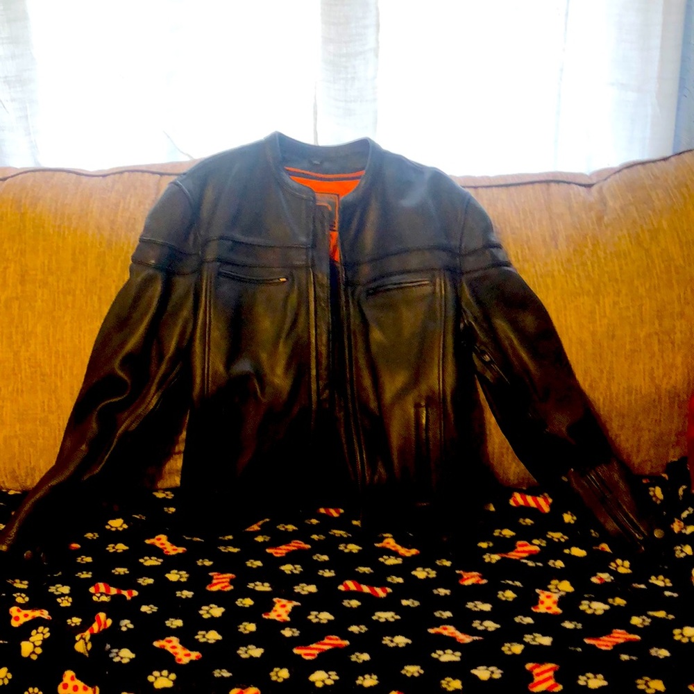 XL First Classic Black Leather jacket.